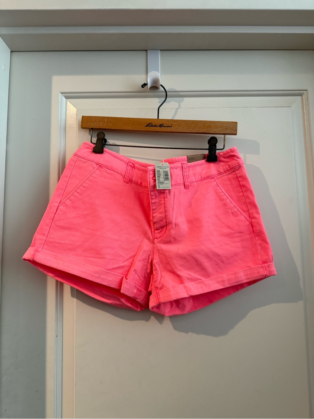 American Eagle Outfitters Neon Pink High-Waist Shorts